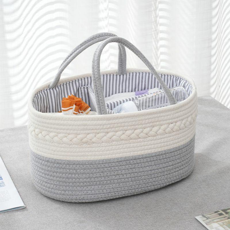 Baby Care |  Cotton Rope Baby Diaper Bag Organizer – Nursery Storage Basket For Newborn Baby Care Baby Care