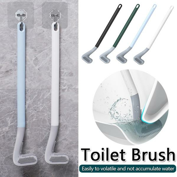 Bathroom & Laundry Supplies |  Long Handle Flexible Silicone Toilet Brush Golf Head Toilet Cleaner Brush Bath & Laundry Bathroom & Laundry Supplies