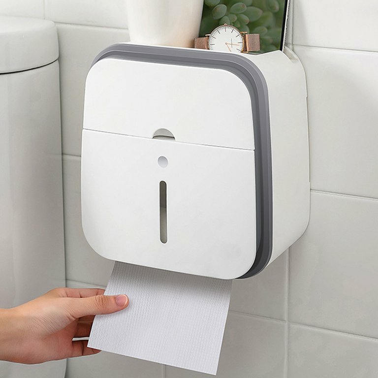 Bathroom Organization |  3In1 Toilet Paper Holder Punch Free Wall Mount Tissue Box Bath & Laundry 3In1 Toilet Paper Holder Punch Free Wall Mount Tissue Box