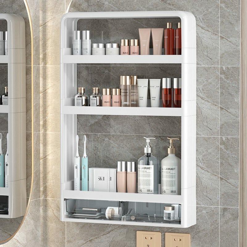 Bathroom Organization |  Multipurpose Organizer Rack Wall Mounted Shelf Cosmetic Rack Storage Bath & Laundry Bathroom Organization