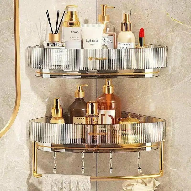 Bathroom Organization |  Wall-Mounted Bathroom Triangle Shelf – Free Punching Transparent Storage Rack For Toiletries, Cosmetics And Shampoo Bath & Laundry Bathroom Organization