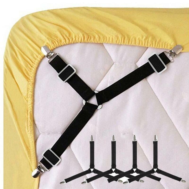 Bedsheet & Mattress |  Adjustable Bed Sheet Holder Straps – Triangle Elastic Suspenders With Gripper Clips For Bedsheets, Mattresses Bedsheet & Mattress Adjustable Bed Sheet Holder Straps - Triangle Elastic Suspenders With Gripper Clips For Bedsheets, Mattresses