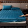 Bedsheet & Mattress |  Fitted Size Washable Thicken Quilted Velvet Solid Color Mattress Bedsheet + 2 Pillow Case Bedsheet & Mattress 1