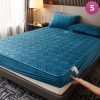 Bedsheet & Mattress |  Fitted Size Washable Thicken Quilted Velvet Solid Color Mattress Bedsheet + 2 Pillow Case Bedsheet & Mattress 1