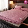 Bedsheet & Mattress |  Fitted Size Washable Thicken Quilted Velvet Solid Color Mattress Bedsheet + 2 Pillow Case Bedsheet & Mattress 1