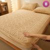 Bedsheet & Mattress |  Fitted Size Washable Thicken Quilted Velvet Solid Color Mattress Bedsheet + 2 Pillow Case Bedsheet & Mattress 1