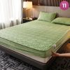 Bedsheet & Mattress |  Fitted Size Washable Thicken Quilted Velvet Solid Color Mattress Bedsheet + 2 Pillow Case Bedsheet & Mattress 1