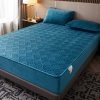 Bedsheet & Mattress |  Fitted Size Washable Thicken Quilted Velvet Solid Color Mattress Bedsheet + 2 Pillow Case Bedsheet & Mattress 1