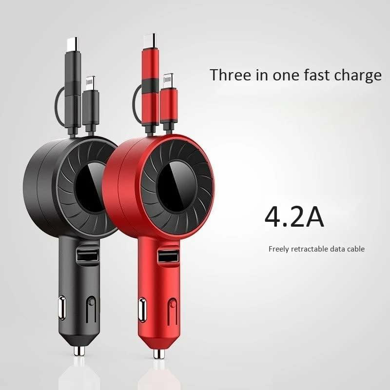 Car Accessories |  3 In 1 Retractable Cable Multi Charging Car Charger Adapter, Compatible With Most Cell Phones Tablets Universal Use Car Accessories 3 In 1 Retractable Cable Multi Charging Car Charger Adapter, Compatible With Most Cell Phones Tablets Universal Use