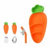 Child & Toddler |  Children Non-Slip Silicone Suction Dinner Plate, Divided Carrot Shaped Baby Plate With Fork Spoon Child & Toddler Child & Toddler