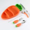 Child & Toddler |  Children Non-Slip Silicone Suction Dinner Plate, Divided Carrot Shaped Baby Plate With Fork Spoon Child & Toddler Child & Toddler