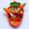 Child & Toddler |  Children Non-Slip Silicone Suction Dinner Plate, Divided Carrot Shaped Baby Plate With Fork Spoon Child & Toddler Child & Toddler