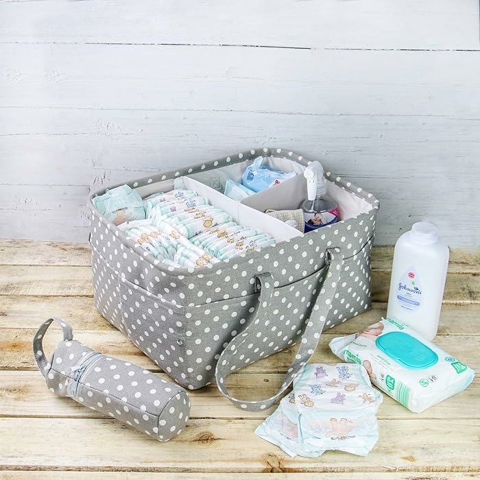 Diaper Bags |  Baby Diaper Caddy Bag With Bottle Carrier – Nursery Organizer And Tote Bag For Newborn Essentials Mom & Baby Baby Diaper Caddy Bag With Bottle Carrier - Nursery Organizer And Tote Bag For Newborn Essentials