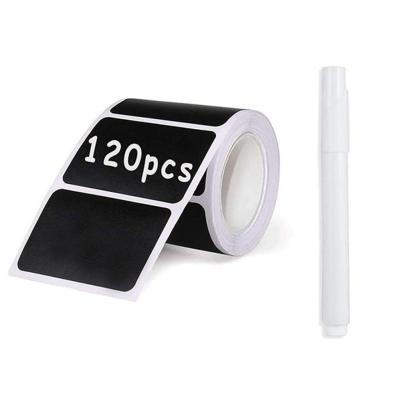 Diy & Tools |  Reusable Black Chalkboard Labels Roll – Waterproof Adhesive Stickers With White Chalk Marker, 1 Roll (120 Pcs) Diy & Gadgets Diy & Tools