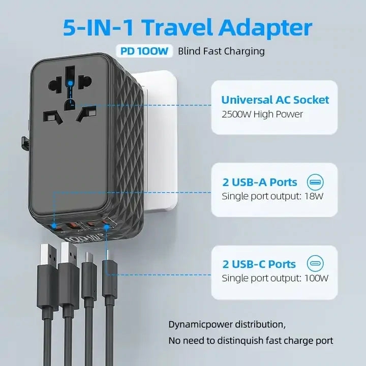 Electronics & Smart Home |  4-Port Universal Gan Super Charger – Travel Adapter, Fast Charging Diy & Gadgets Electronics & Smart Home