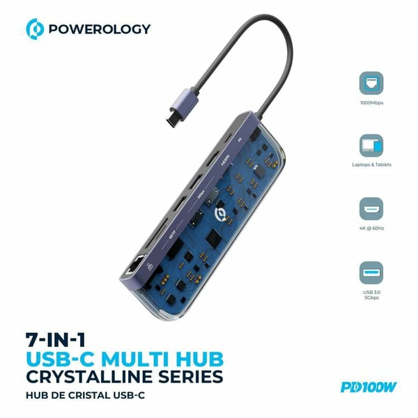 Electronics & Smart Home |  Universal 7-In-1 Usb-C Multi Hub Crystalline Series Diy & Gadgets Electronics & Smart Home