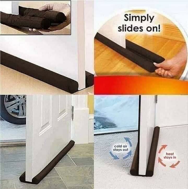 Home Care |  Door Dust Stopper, Door Gap Cover Sealer, Twin Draft Door Guard Home & Decor Black