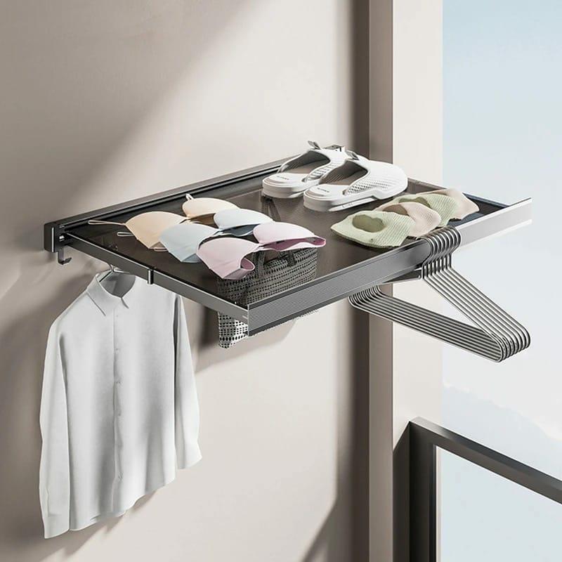 Home Care |  Wall-Mounted Foldable Drying Rack, Telescopic Cloth Drying Mesh Shelf, Organizer Rack With Hooks Bath & Laundry Bathroom & Laundry Supplies