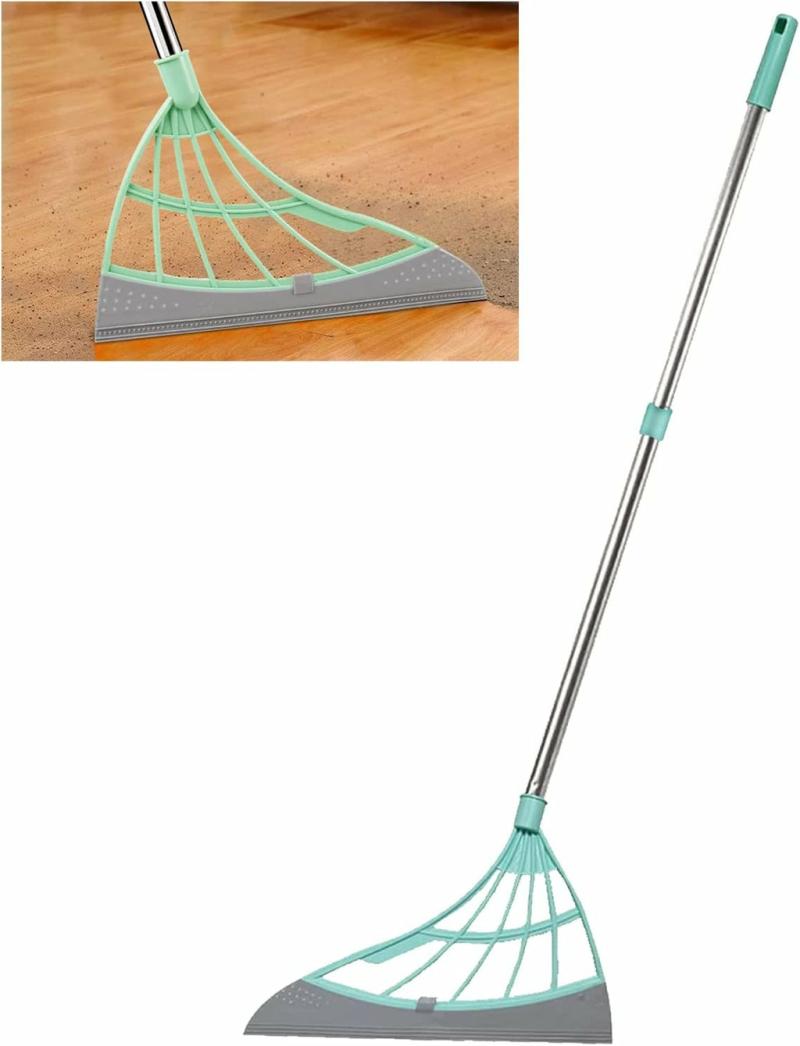 Home & Cleaning |  Multifunction Magic Broom, Adjustable Length Silicone Broom Home & Cleaning Grey