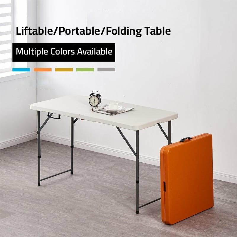 Home Furnishing |  Multi-Purpose Foldable Table, Outdoor Indoor Height Adjustable Portable Table, Dining Camping Work Table Home & Decor Blue