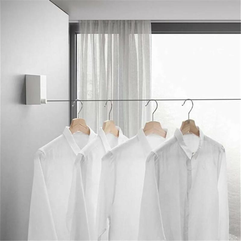 Home Organization |  Retractable Wire Indoor And Outdoor Clothes Wall Hanger Bath & Laundry Bathroom & Laundry Supplies