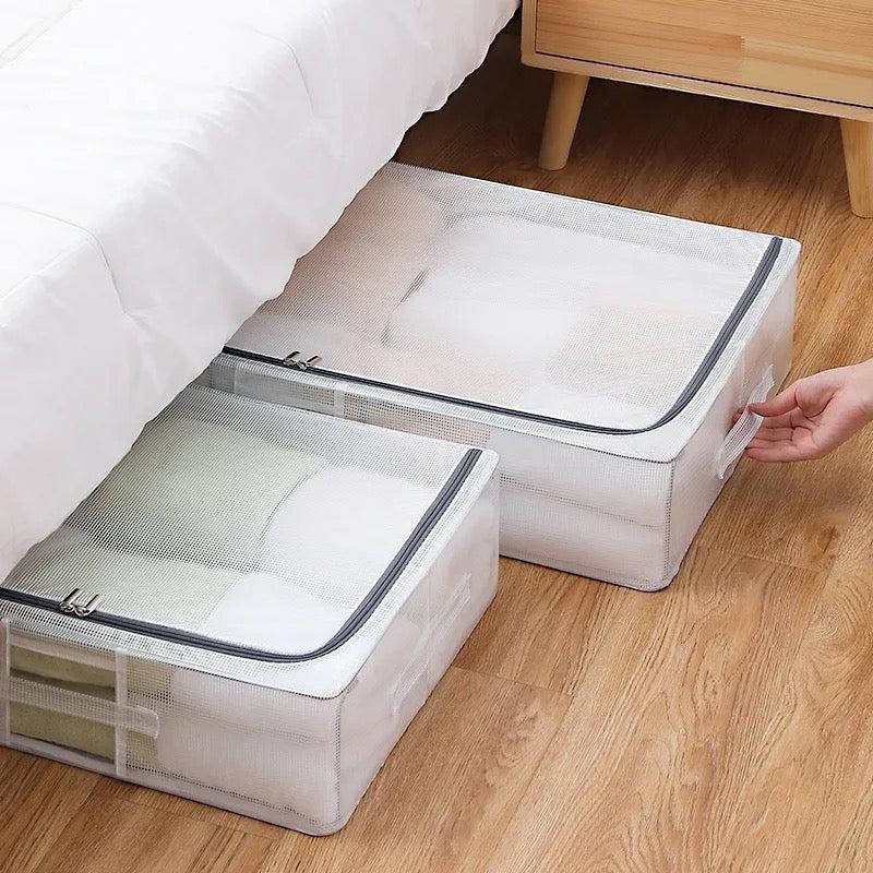 Home Organization |  Underbed Storage Box, Transparent Dust-Proof Storage Organizer Bag, Cloth, Pillow, Blanket Closet Organizer Home & Decor Home Organization