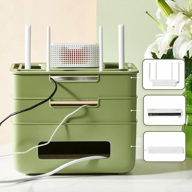 Home Organization |  Wireless Wi-Fi Router Box Desktop Power Socket Cable Organizer Home & Decor Home Organization