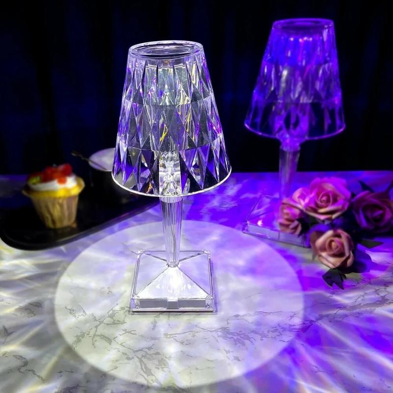 Indoor Lighting & Shade Lamps |  16 Colours Diamond Crystal Table Lamp Usb With Remote Acrylic Bedside Table Lamp Electronics & Lighting 16 Colours Diamond Crystal Table Lamp Usb With Remote Acrylic Bedside Table Lamp