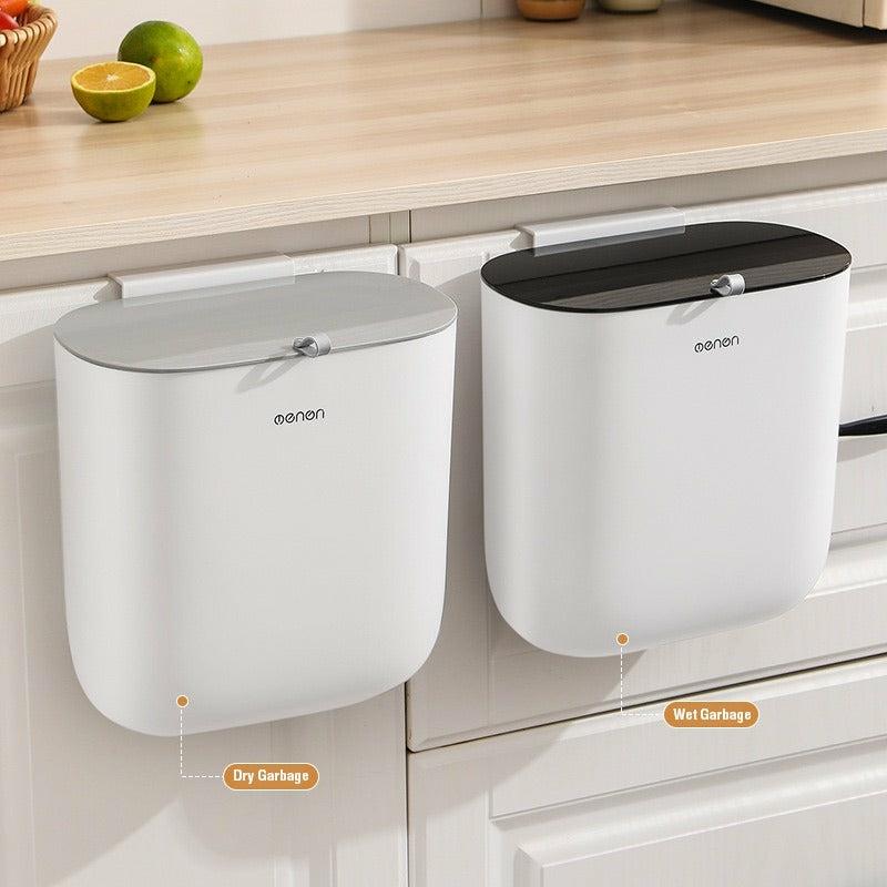 Kitchen & Cleaning |  Kitchen Garbage Bin, Cabinet Door Hanging Trash Can With Lid Kitchen & Cleaning Beige