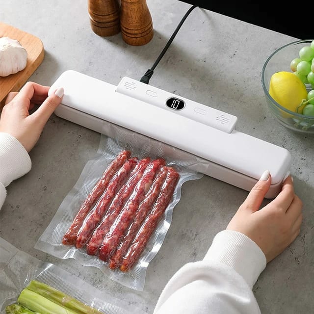 Kitchen Improvement |  Automatic Food Vacuum Sealer – Household Fresh-Keeping Machine With 5 Bags Kitchen Improvement Automatic Food Vacuum Sealer - Household Fresh-Keeping Machine With 5 Bags