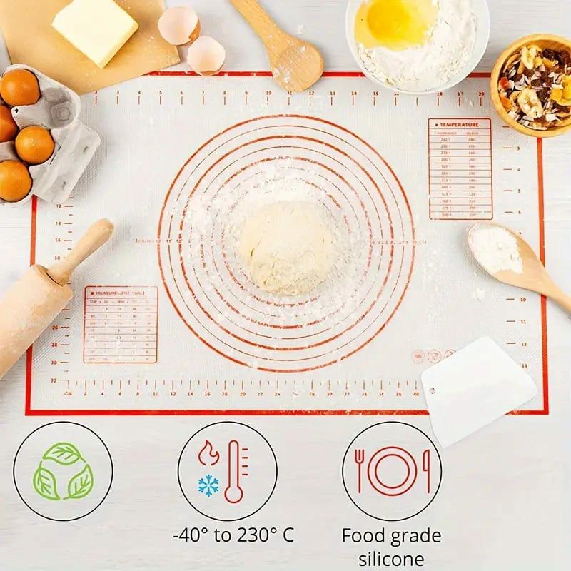 Kitchen Improvement |  Non-Slip Baking Mat With Measurements, Dough Rolling, Kneading Pad, Non-Stick Pastry, Pizza, Fondant Mat Cookware, Cutleries & Mugs Cookware, Cutleries & Mugs