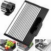 Kitchen Improvement |  Stainless Steel Kitchen Sink Dish Drainer, Rollable Dish Drying Rack For Utensils, Fruits, Vegetables Kitchen Improvement Black