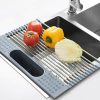 Kitchen Improvement |  Stainless Steel Kitchen Sink Dish Drainer, Rollable Dish Drying Rack For Utensils, Fruits, Vegetables Kitchen Improvement Black