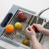 Kitchen Improvement |  Stainless Steel Kitchen Sink Dish Drainer, Rollable Dish Drying Rack For Utensils, Fruits, Vegetables Kitchen Improvement Black