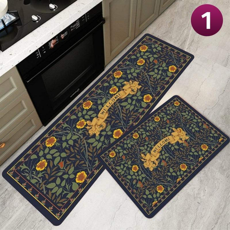 Kitchen Improvement |  Super Absorbent Quick Dry Floor Kitchen Mat – Anti-Fatigue, Non-Slip, Easy-Clean Rug 2 Pcs/Set Home & Decor 1