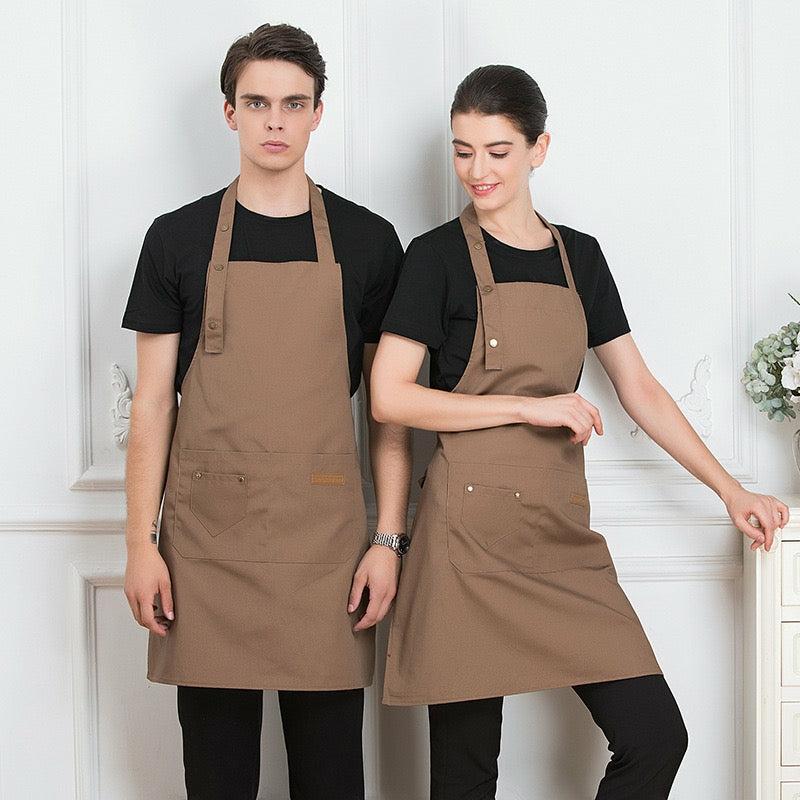 Kitchen Improvement |  Unisex Adjustable Kitchen Chef Apron, Baking, Cooking, Serving Apron For Home, Restaurants Kitchen Improvement Beige