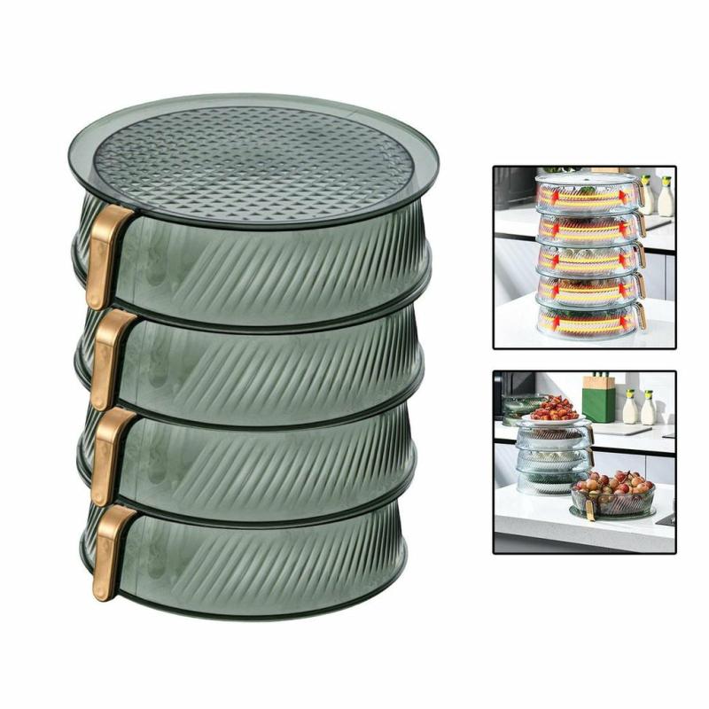 Kitchen Organization |  4 Layer Insulated Kitchen Space Saving Vegetable Fruits Platter Stackable Storage Rack Cookware, Cutleries & Mugs 4 Layer Insulated Kitchen Space Saving Vegetable Fruits Platter Stackable Storage Rack