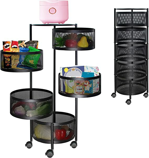 Kitchen Organization |  5 Tier Kitchen Storage Rotatable Rack Home & Decor 5 Tier Kitchen Storage Rotatable Rack