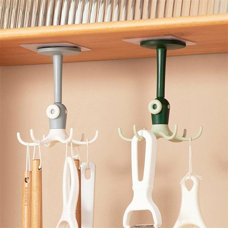 Kitchen Organization |  6 Claws 360° Rotatable Punch-Free Wall Mount Octopus Hook Home & Decor 6 Claws 360° Rotatable Punch-Free Wall Mount Octopus Hook