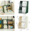 Kitchen Organization |  Multi-Layer Desktop Dustproof Storage Rack, Coffee Tea Bag Organizer Box Kitchen Organization Dark Green