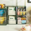 Kitchen Organization |  Multi-Layer Desktop Dustproof Storage Rack, Coffee Tea Bag Organizer Box Kitchen Organization Dark Green