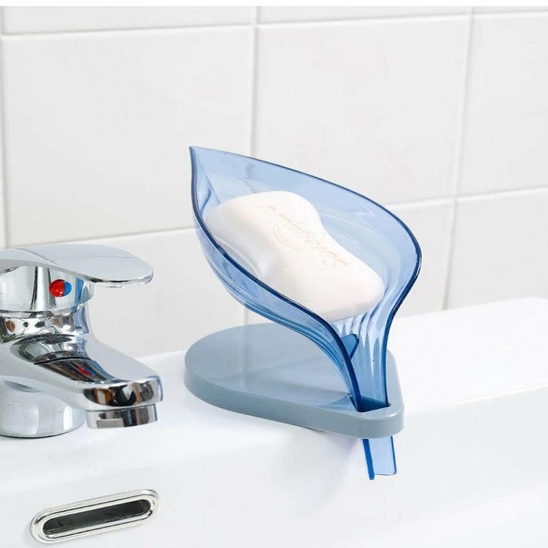 Kitchen Organization |  Self Draining Soap Holder Leaf Shape Soap Box Bath & Laundry Bathroom Organization