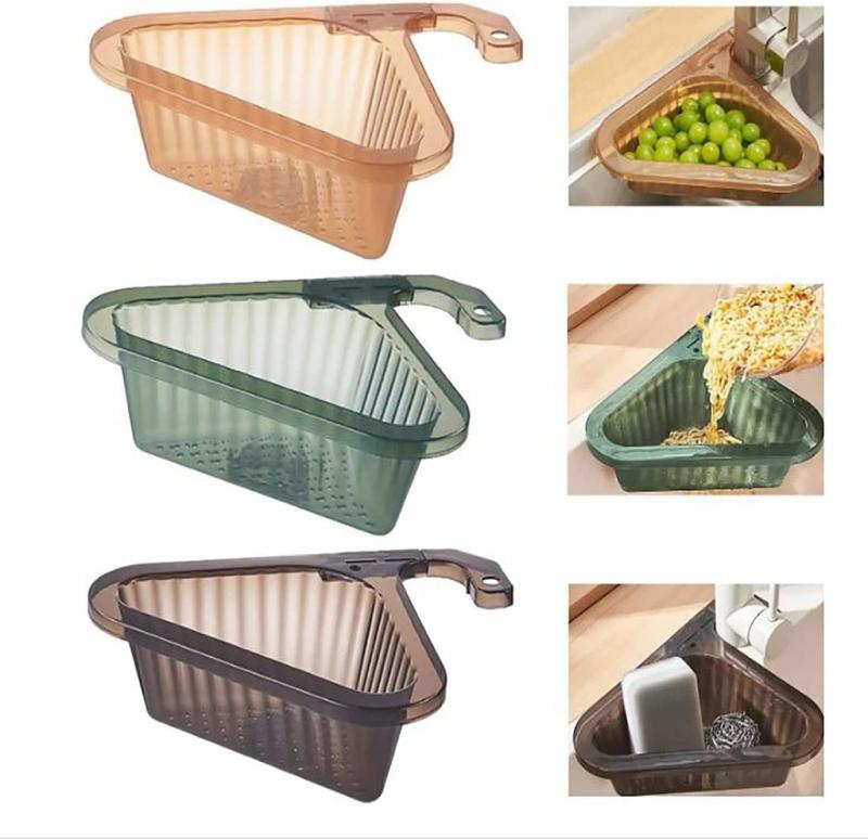 Kitchen Organization |  Telescopic Sink Drain Basket, Sink Strainer Hanging Rack Fruit Vegetable Washing Basket Kitchen Organization Black