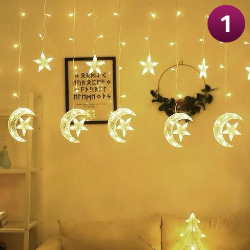 Outdoor Lighting |  3.5M Led Star And Moon String Lights – Decorative Ramadan Ambiance Lighting For Indoor, Outdoor Electronics & Lighting 3.5M Led Star And Moon String Lights - Decorative Ramadan Ambiance Lighting For Indoor, Outdoor