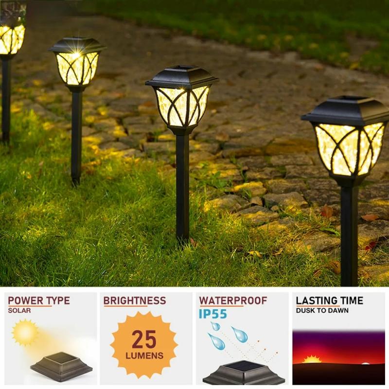 Outdoor Lighting |  Solar Powered Outdoor Waterproof Led Retro Garden Lawn Light (2 Pcs) Electronics & Lighting Outdoor Lighting