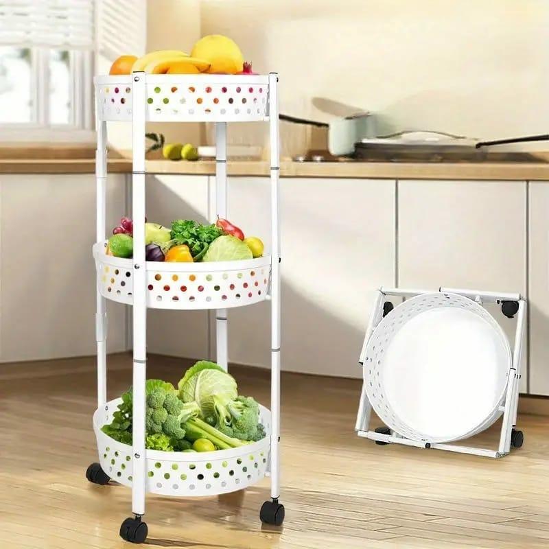 Racks & Storage |  3 Layer Kitchen Trolley, Rolling Utility Cart, Foldable Kitchen Storage Rack Home & Decor 3 Layer Kitchen Trolley, Rolling Utility Cart, Foldable Kitchen Storage Rack