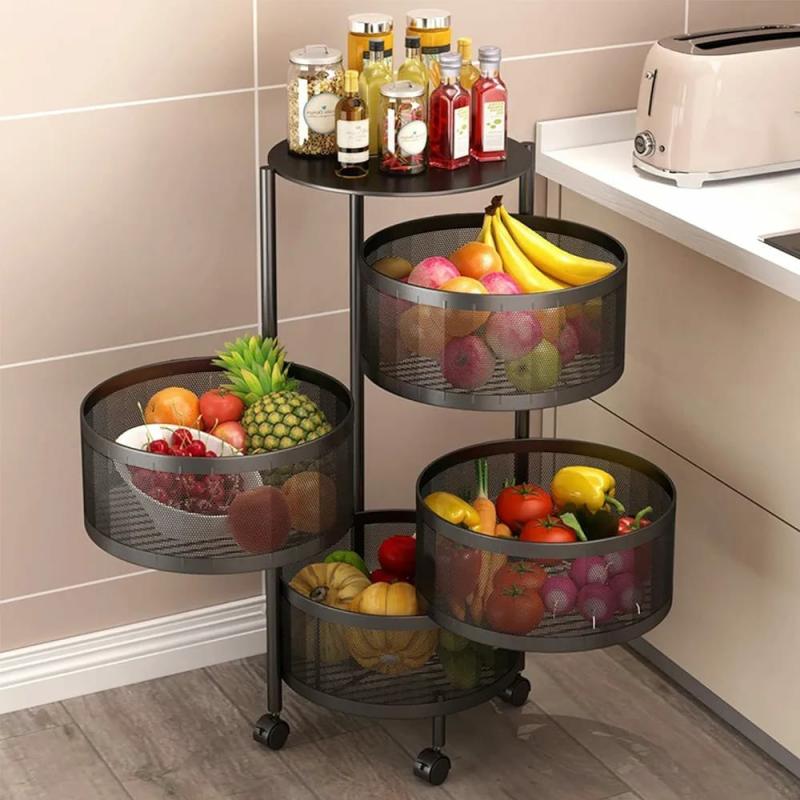 Racks & Storage |  4 Tier Kitchen Storage Rotatable Rack Home & Decor 4 Tier Kitchen Storage Rotatable Rack