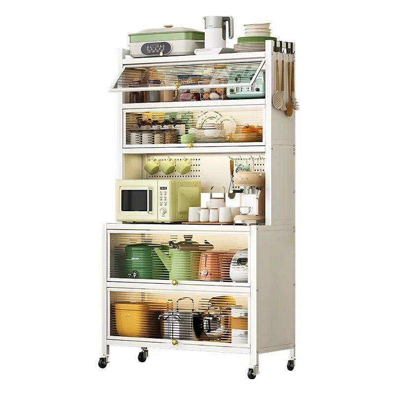 Racks & Storage |  Kitchen Storage Pantry Cabinet Sideboard Cupboard Quick Assembly Storage Rack With Door Home & Decor Kitchen Organization