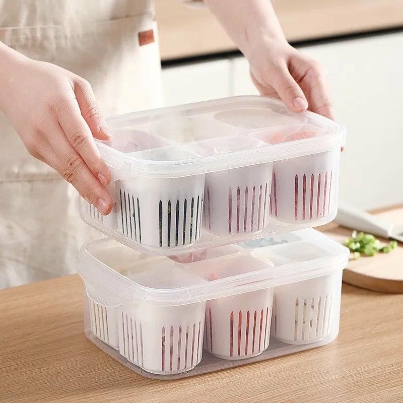 Refrigeration & Storage |  6-Grids Useful Refrigerator Food Fresh-Keeping Storage Box, Ginger Garlic Separate Plate For Fridge Kitchen Organization 6-Grids Useful Refrigerator Food Fresh-Keeping Storage Box, Ginger Garlic Separate Plate For Fridge