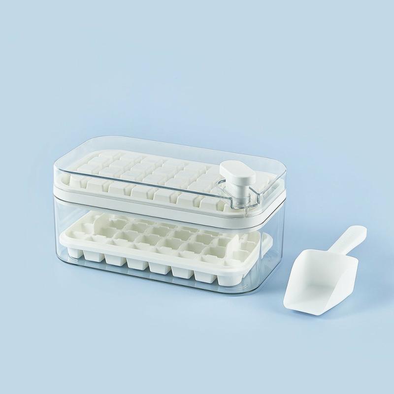 Refrigeration & Storage |  One-Press Transparent Ice Making Mold, Durable Ice Cube Mold Tray With Bin Kitchen Supplies One-Press Transparent Ice Making Mold, Durable Ice Cube Mold Tray With Bin